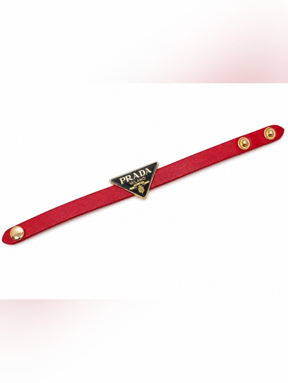 Prada Leather Logo Strap Bracelet